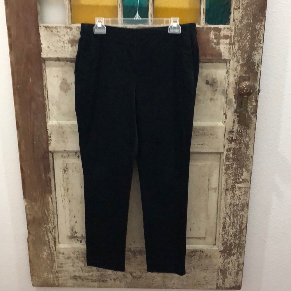 Black velvet ankle pants